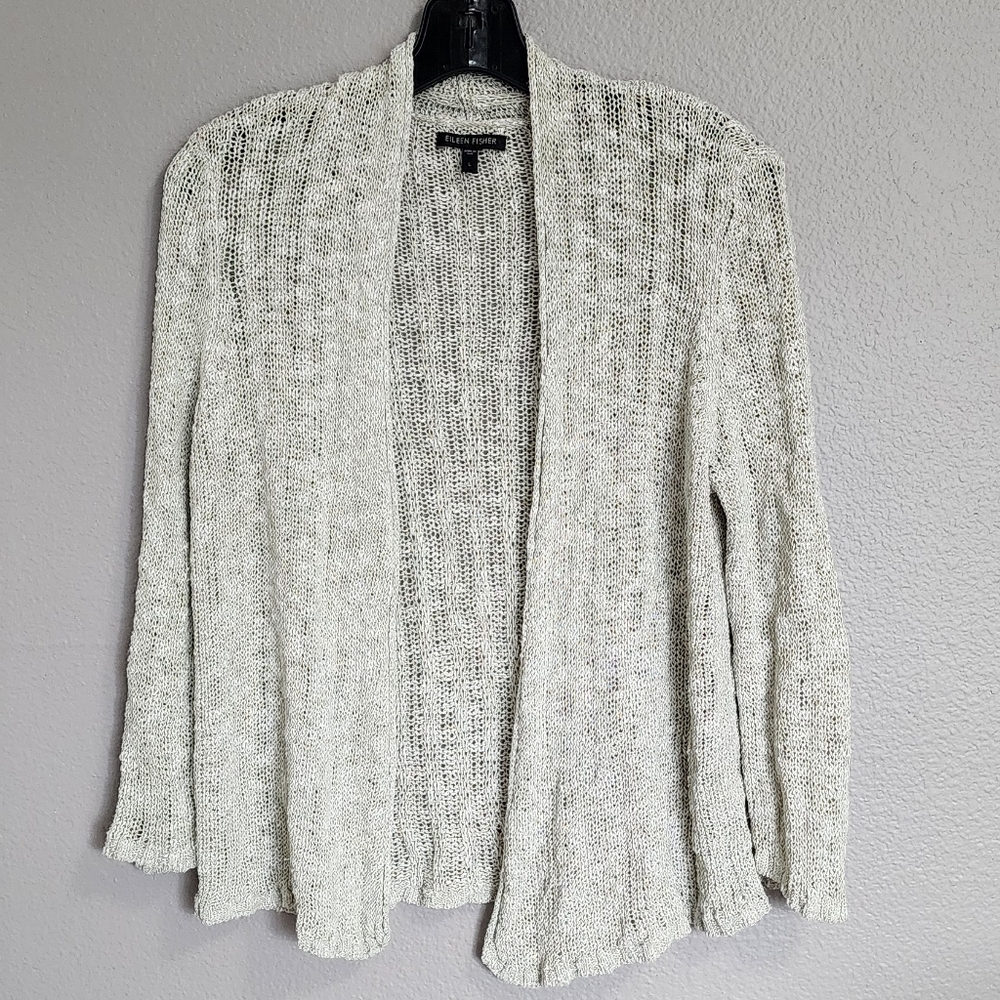 EILEEN FISHER Loose Knit/Knit Open Cardigan/ Size L